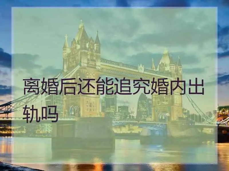 离婚后还可以起诉婚内出轨吗?离婚后发现对方婚内出轨可以要求财产重新分割吗?