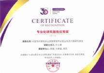 大成中国区专业研究报告优秀奖
