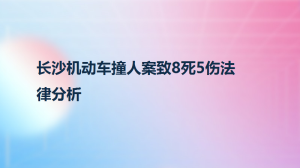 長(zhǎng)沙機(jī)動(dòng)車撞人案致8死5傷法律分析