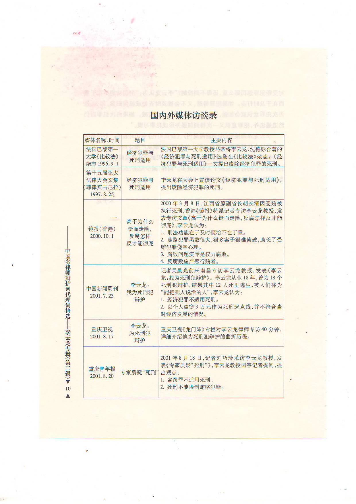 国内外媒体报道研究死刑，为死刑犯辩护