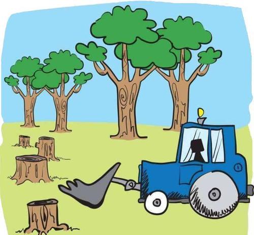 砍伐树木的图片漫画图片