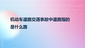 机动车道路交通事故中道路指的是什么路