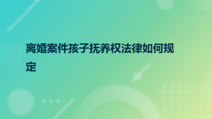 离婚案件孩子抚养权法律如何规定